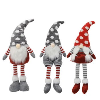 

3Pcs/Bag/Red And Gray Striped Faceless Doll/Nordic Wind Forest Old Man Ornaments/Christmas Doll Ornaments/Christmas Decorations