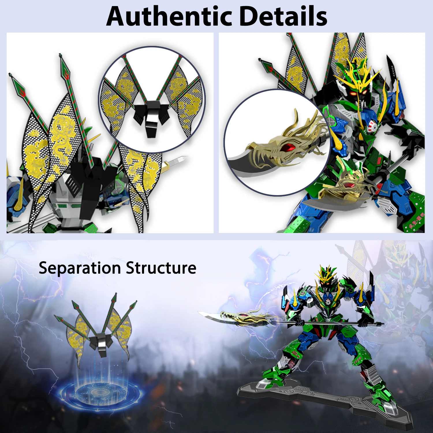 Microworld 3D Metal Jigsaws Puzzles The Three Kingdoms Action figures Guan Yu Kits DIY Modern Color Toys Gifts For child Adult 3