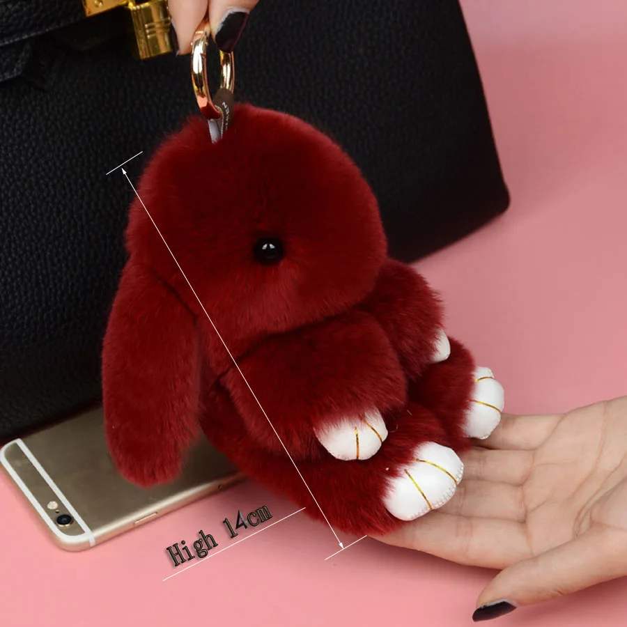 Брелок для ключей из меха кролика кролика|bag accessories|car keychainrabbit fur accessories |