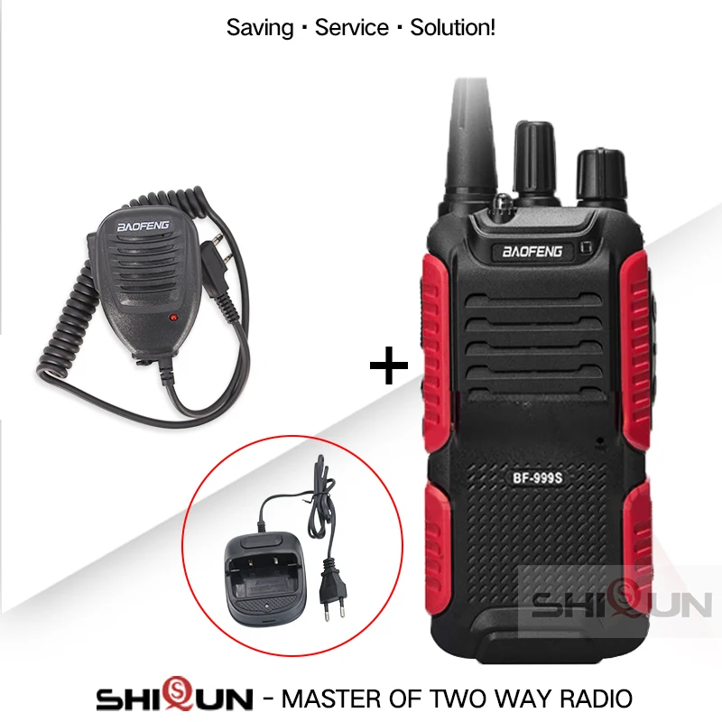 Горячая Baofeng bf-999s Plus Walkies Uhf band военный уровень двухстороннее радио 999S(2) для безопасности, отеля, ветчины BF999s обновление 888s 5W - Цвет: Add Mini Microphone