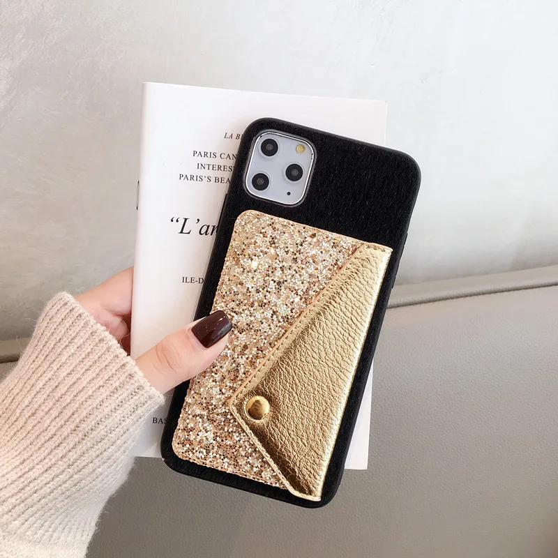 Case For iPhone 11 Pro Max Cover Korean Shiny Powder Flip Leather Card Slot Wallet Cover For iPhone X Xr Xs Max 7 8 6S Plus Case (4)