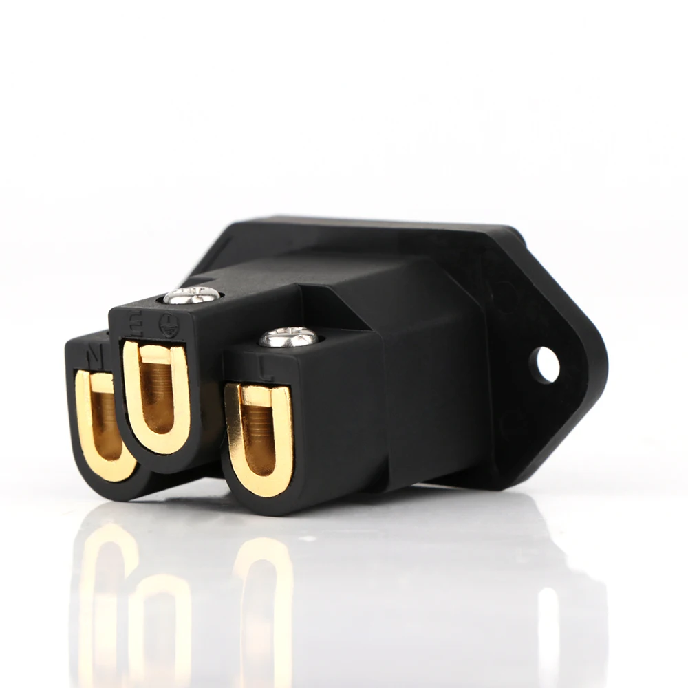 Banhado a Ouro Tomada de Entrada Conector de Alimentação Monosaudio Cobre Puro ac Iec Audiophile Power Iec320 C14 Ib70 g - Image 6