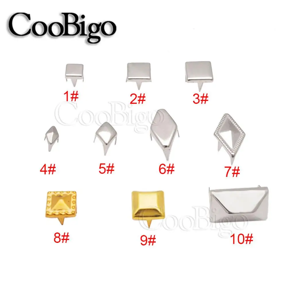 Claw Spike Rivet Studs Metal Rivets Metal Studs Leather Rivets 50pcs Bead Riveter For Bag Dog Collar Punk Rock Garment Cap Shoes DIY Leather Craft Accessory