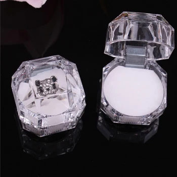

20PCS Clear Acrylic Crystal Ring Box Earrings Storage Case Organizer Jewellery Holder Bracelet Gift Box Jewellery Organizer
