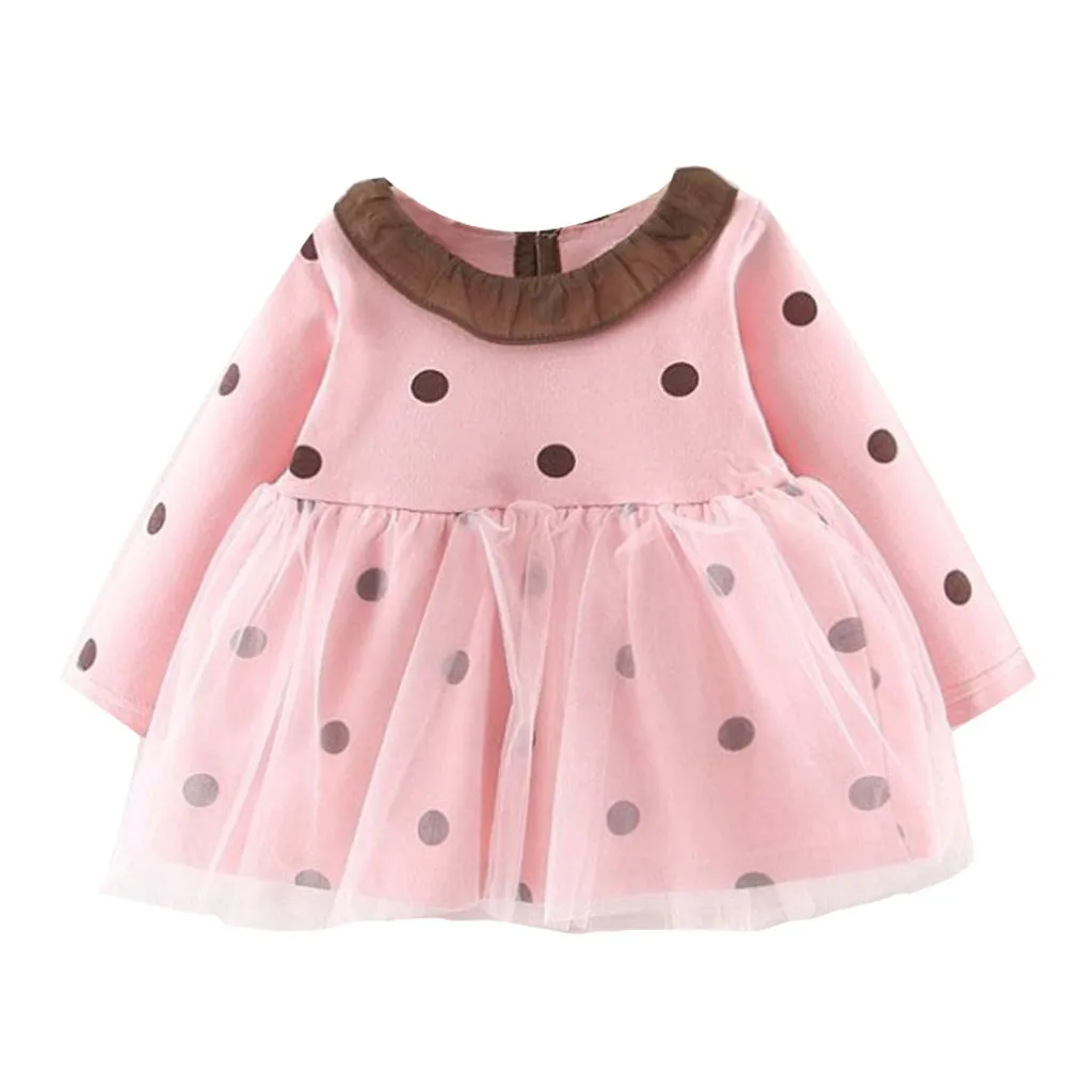 Cute Baby Kid Girl Clothes Princess Baby Dress Newborn Infant Baby Girl Clothes Bow Dot Tutu Ball Gown Party Dresses Girls Kid - Цвет: 02