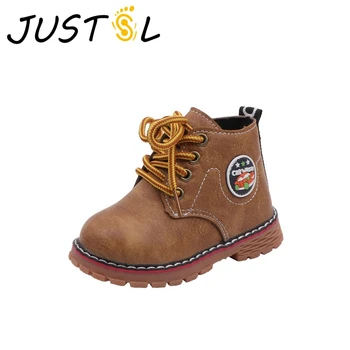 

JUSTSL Autumn Children's British Style Fashion Martin Boots Boys Girls Tendon Bottom Boots Baby Soft Bottom Toddler Boots