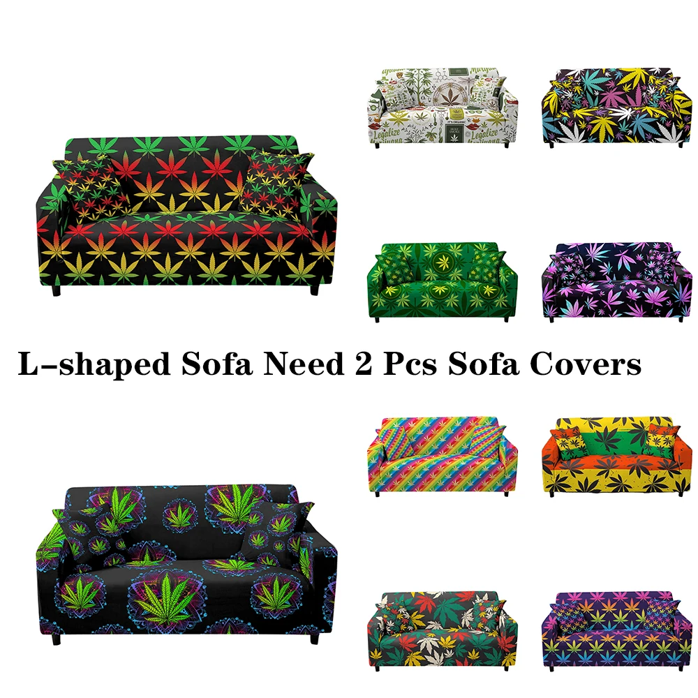 

Эластичные Чехлы для дивана в гостиную, чехлы для дивана с кленовыми листьями, эластичный чехол для дивана, защитный чехол для дивана на 1/2/3/4...