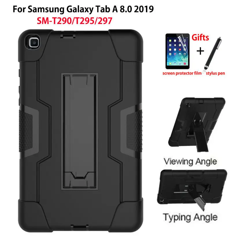 

Case For samsung galaxy tab A 8.0 2019 SM-T290 SM-T295 T290 T295 T297 Cover Heavy Duty Funda Kids Safe Silicon PC Shell +Gift