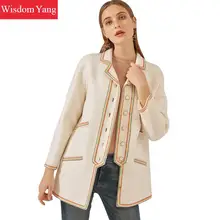 Осенне-зимнее шерстяное кашемировое пальто, женские куртки из овечьей шерсти, белые корейские пальто, женское винтажное шерстяное пальто, женская верхняя одежда
