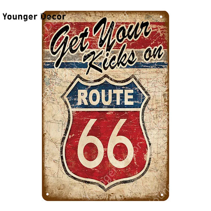 Винтажные металлические знаки US Route 66 американские дорожные автомобильные