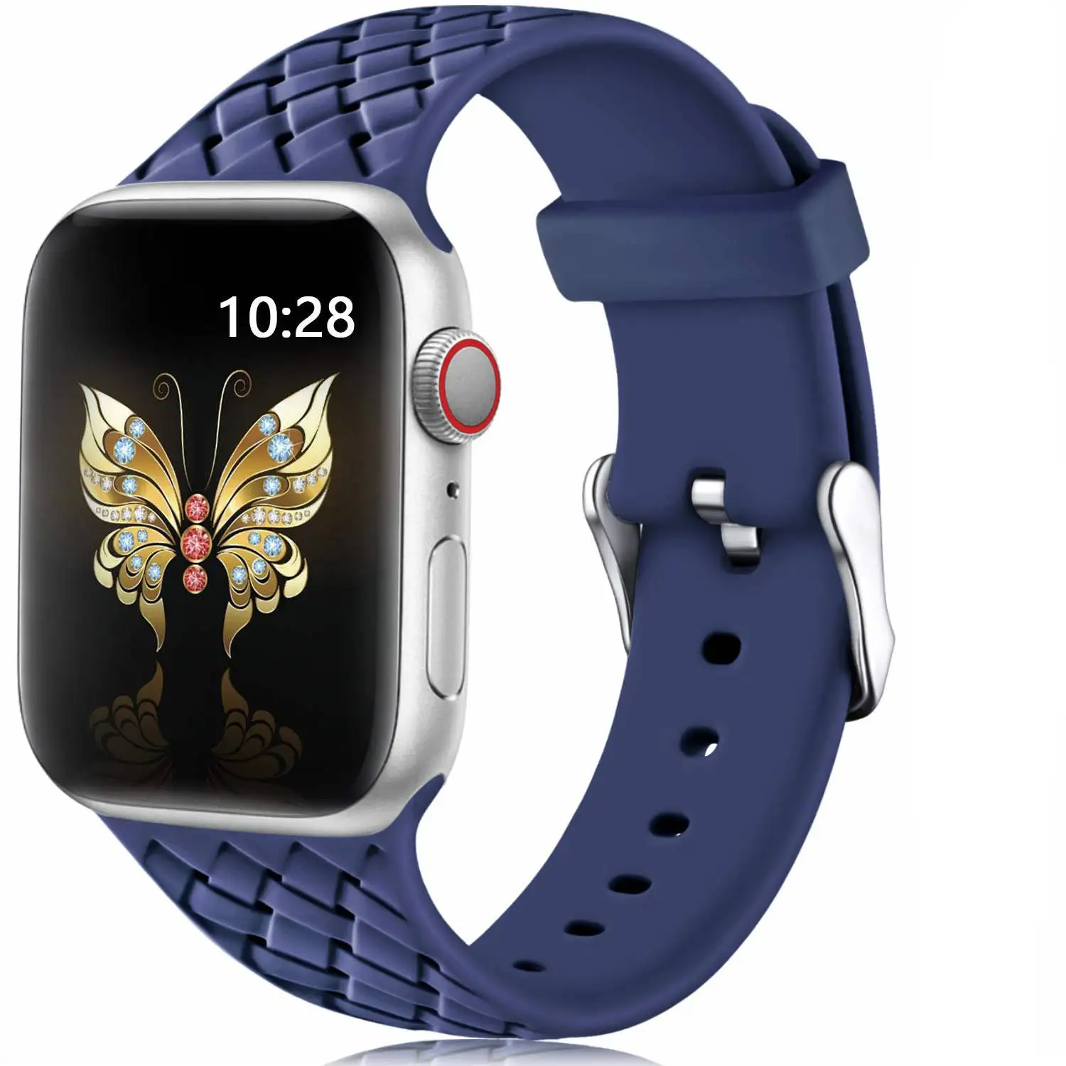Ремешок с тканым узором для apple watch 44 мм 40 мм iwatch 38 мм 42 мм спортивный силиконовый ремешок для часов Браслет apple watch 5 4 3 2 - Цвет ремешка: blue