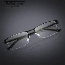 Сверхлегкий титановый сплав близорукость оправа для мужских очков Суперэластичные TR90 ноги рецептурного класса очков бизнес очки-половинки в оправе