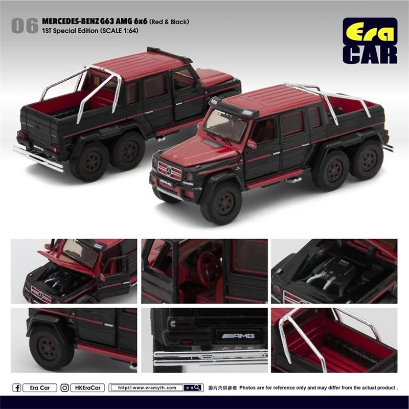 Era автомобиля 1: 64 AMG G63 6x6 пикап внедорожный зеленый красный и черный#06 прожектор белого и желтого цвета#07 литья под давлением модель автомобиля