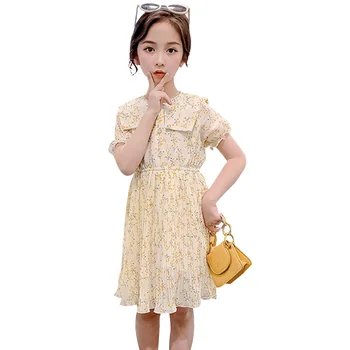 

Kids Dresses For Girls Print Dress For Girl Ruffles Child Dress Turn Down Collar Girls Clothes Summer