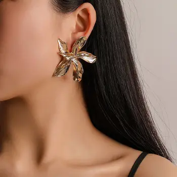 

Flashbuy Simple Flower Alloy Dangle Earrings For Women Vintage Geometric Exaggeration Metal Statement Earings Fashion Jewelry