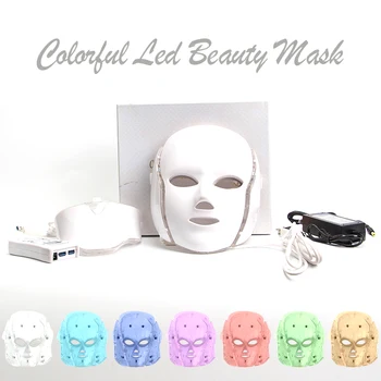 

7 Colors Photon Electric LED Facial Mask with Neck Skin Rejuvenation Anti Acne Wrinkle Beauty Treatment Salon Home Light Therapy