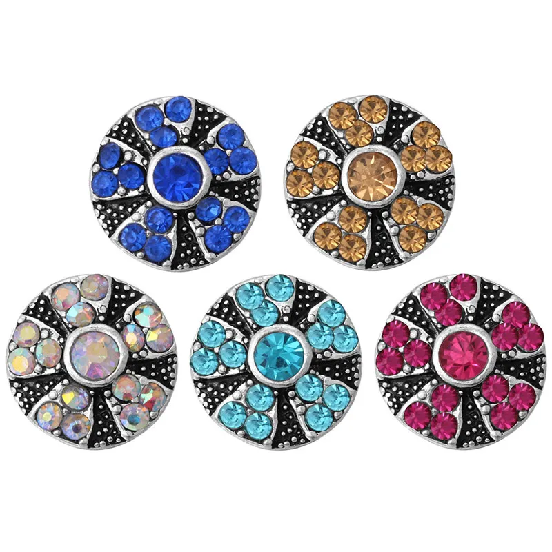 10pcs/lot New Snaps Buttons Jewelry Rhinestone Mini Snap Buttons Fit