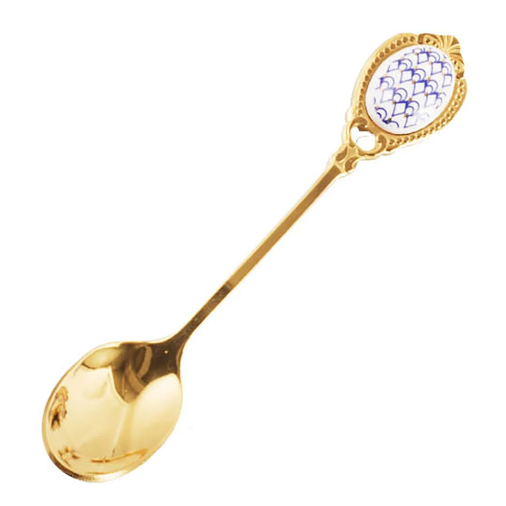 1 шт. 13,2 см цветочный керамический из нержавеющей стали ложки для кофе молока десертный чай суп ложка посуда Чай ложки кухонные принадлежности