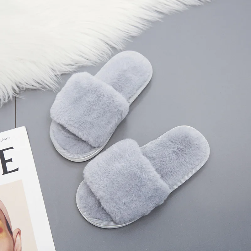 Kids Slippers Faux Fur Child girls plush slippers Home Indoor children Shoes Flat cute kid Baby Shoes for Girls Boys Sandal for girl