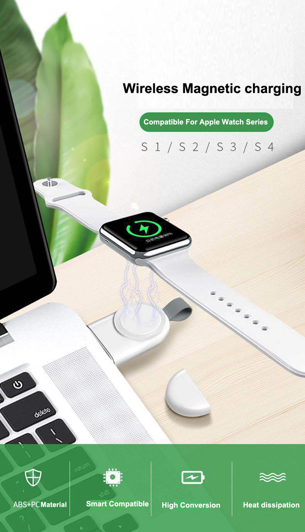 Портативный USB адаптер для беспроводной зарядки для Apple IWatch часы зарядное устройство Магнитная Зарядка мини USB часы Беспроводное зарядное устройство для поездок и домашних условий