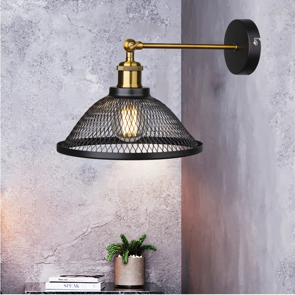 modern vintage cage wall light for bedroom