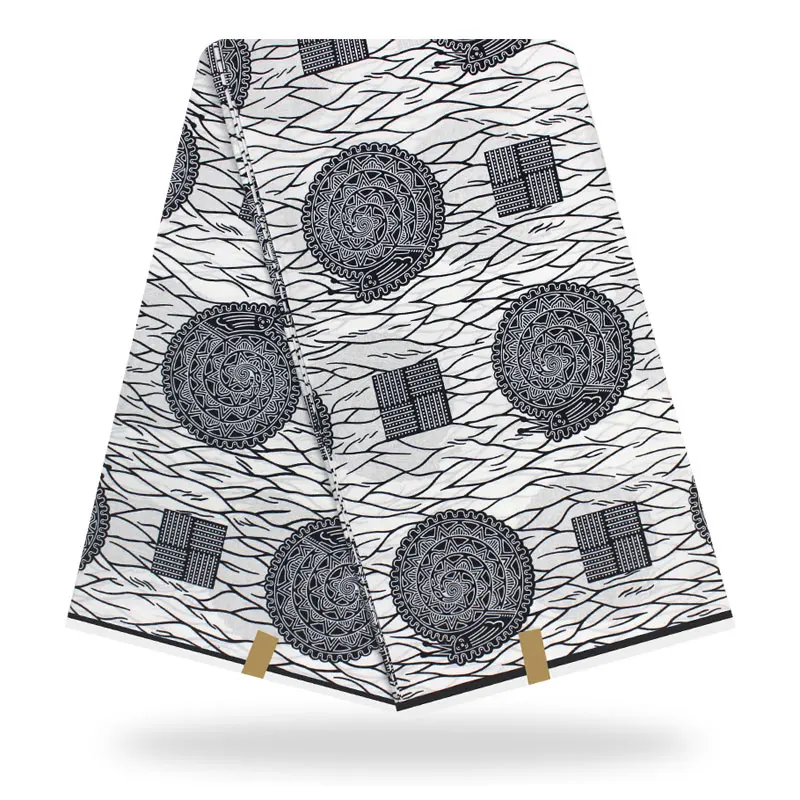 

black and white 6 yards Dutch Wax African Wax dutch High Quality African dutch Wax Fabric 100% cotton African Ankara Fabrics