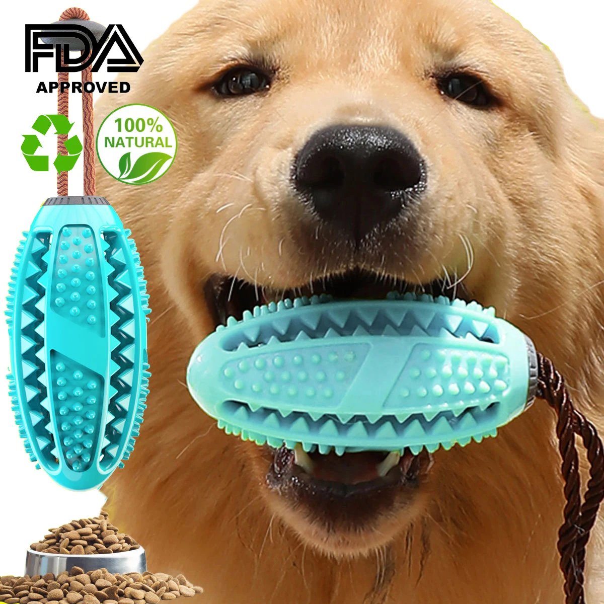 Five colors Dog Toy Food Leakage Dog Toothbrush Rubber Ball Molar Bite-Resistant Interactive Toy DT-016