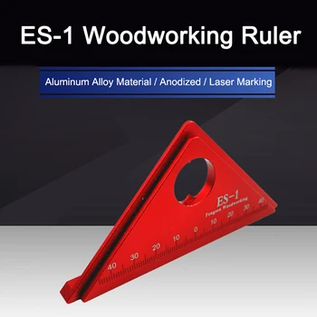 

Professional Center Scribe Ruler Wooden Table Tester Ruler 45 Degree Angle Ruler Measuring Tool Aluminum Alloy Woodworking Tools