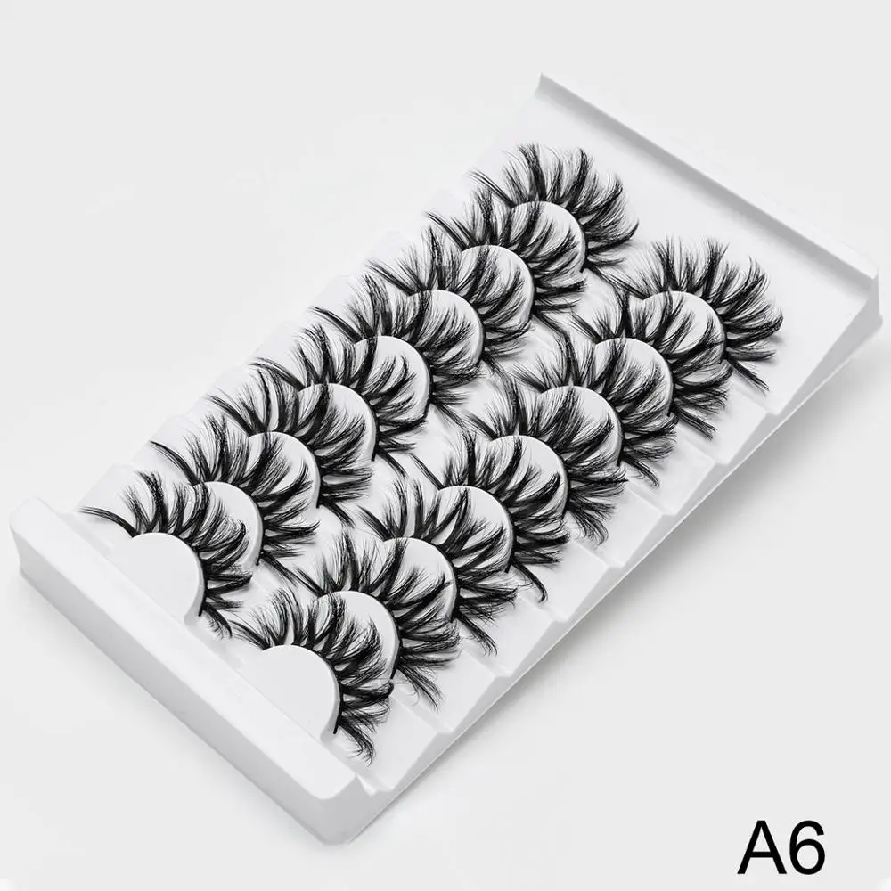 A6 SEXYSHEEP, 4/8 пар, 3D норковые ресницы, натуральные накладные ресницы, драматический объем, накладные ресницы для макияжа, ресницы для наращивания, шелковые ресницы - Цвет: A6