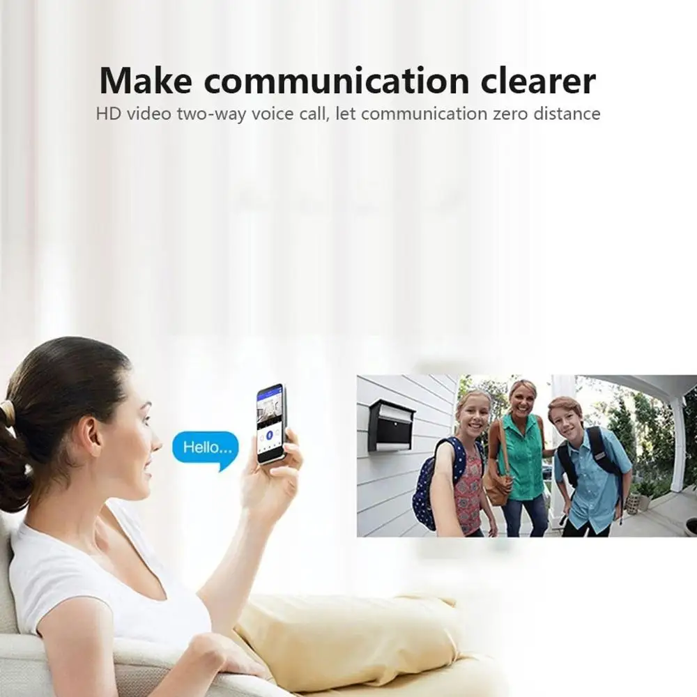 Onvian wifi дверной звонок с камерой, умный видеодомофон, дверной звонок, Водонепроницаемая беспроводная домашняя камера, охранная сигнализация, ПИР, ночное видение