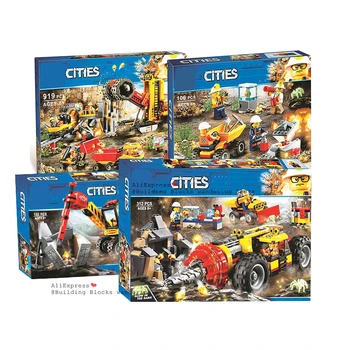 

2019 NEW 4 pcs/set Compatible City 60188 Mining Experts Site 60186 Mining Heavy Driller 60185 Mining Power Splitter Brick Xmas