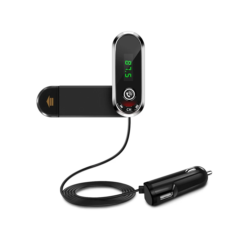 

2 In 1 Car Bluetooth Speakerphone Hands Free Fm Transmitter Phone Bracket Car MP3 Player AUX Access With USB Car Kit