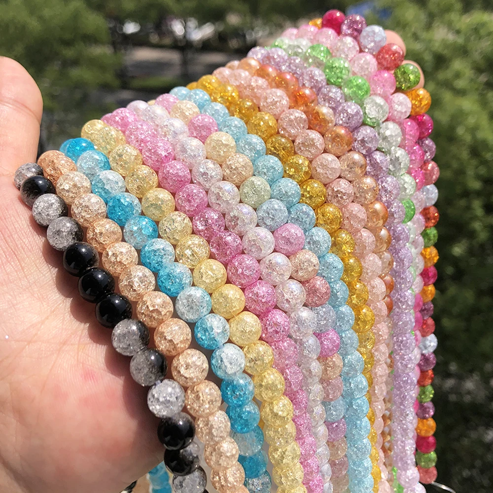 Rubyca Perline Di Vetro Ceco Imitazione Giada - 1 Filo Da 4 Mm, Colore Caffè Chiaro, Per Creare Gioielli Fai Da Te - 3
