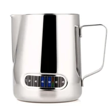 Stainless Steel Pitcher with Thermometer Milk Frothing Jug Espresso Coffee Pitcher Barista Craft Milk Frothing Jug 600Ml