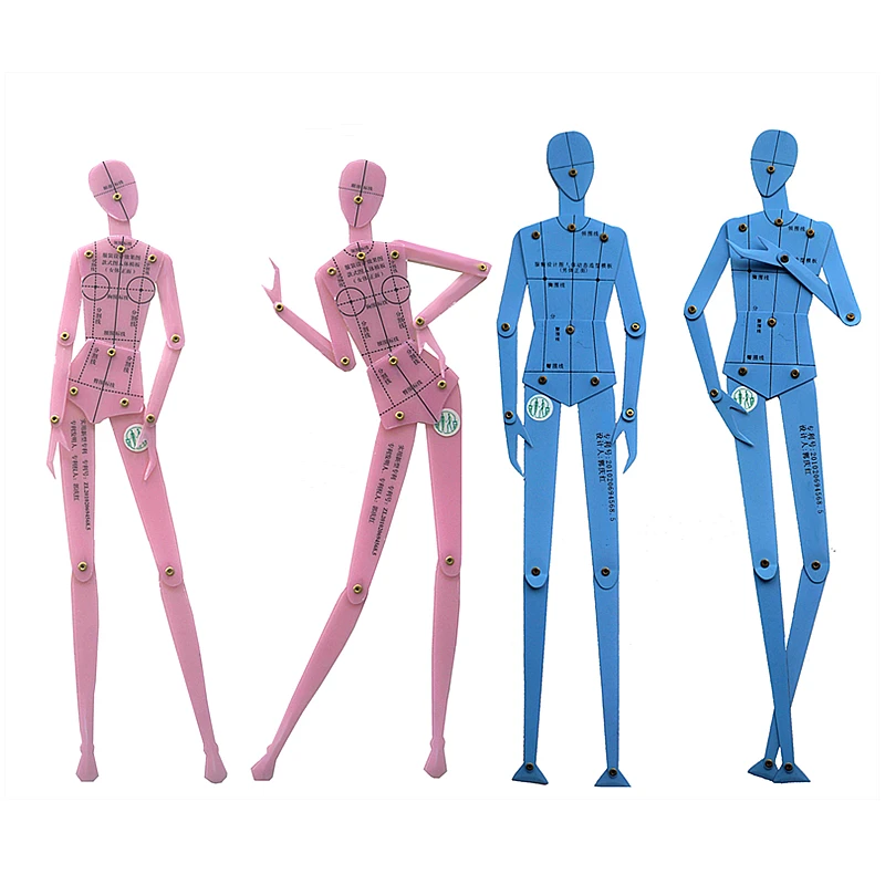 ファッションイラスト定規セット人体図テンプレート男性と女性のファッションキャラクターテンプレートコンビネーションボード Null Aliexpress