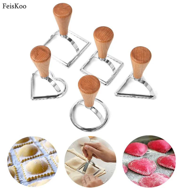Square Round Heart Ravioli Pasta Tool Stainless Steel Cookie cutter Stamp Maker Ravioli Dumplings Cokie Mold Baking Pastry Tools