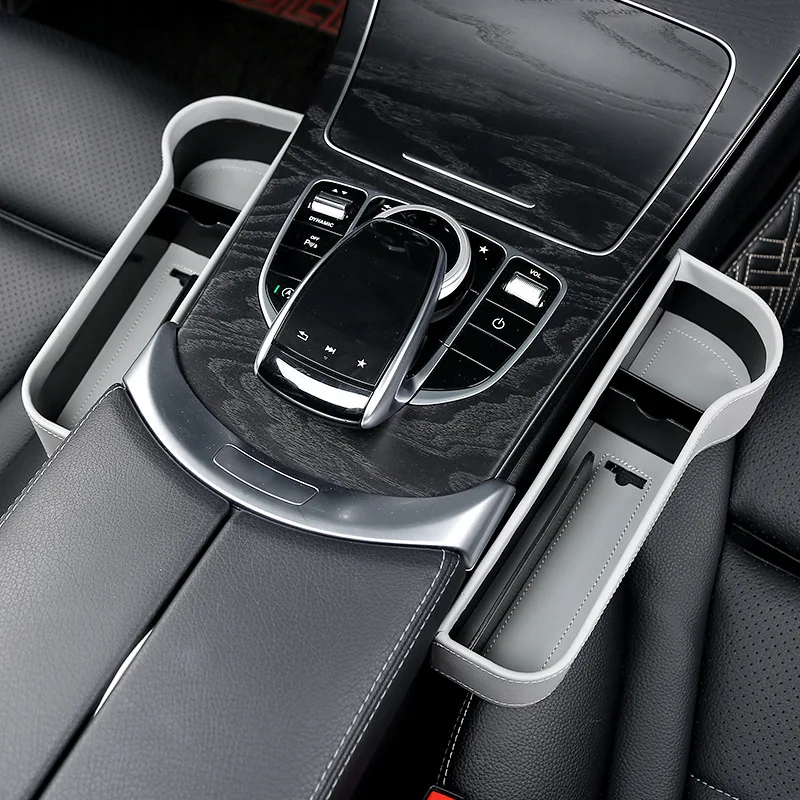 

Left/Right Universal Pair Passenger Driver Side Car Seat Gap Storage Box for Pocket Organizer Phone Holders Black/Beige/gray/bro