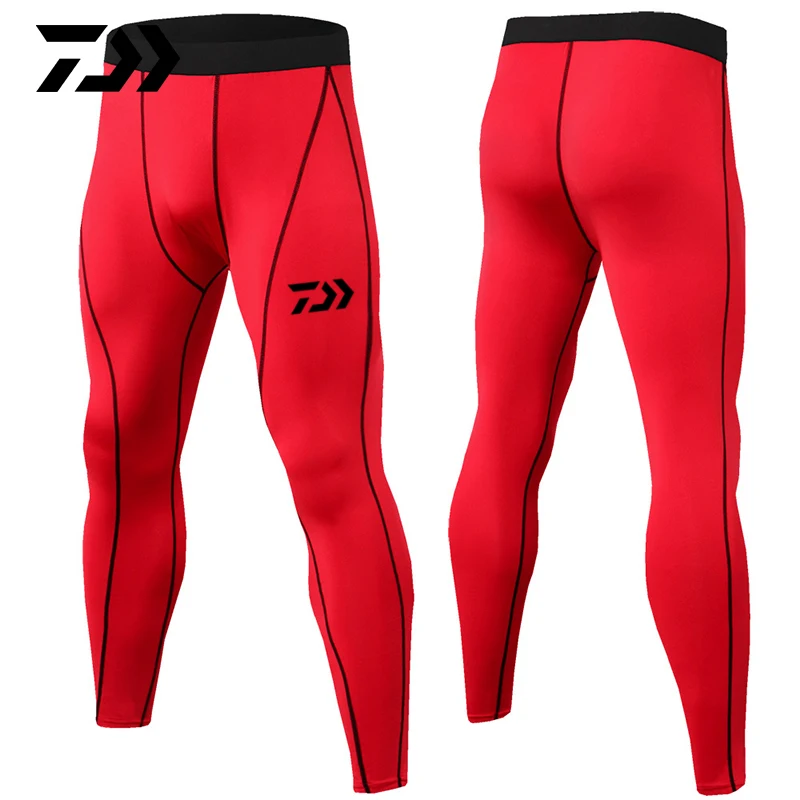 Daiwa летние спортивные штаны для фитнеса, брюки для тела, пэчворк, дышащие, анти-пот, для бега, езды на велосипеде, рыбалки, Тонкие штаны - Цвет: RED