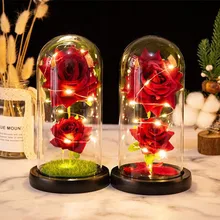 

Wedding Gifts and Favors Eternal Rose LED Light Foil Flower In Glass Cover Valentines Day Gifts for Girlfriend Bridesmaid Gifts