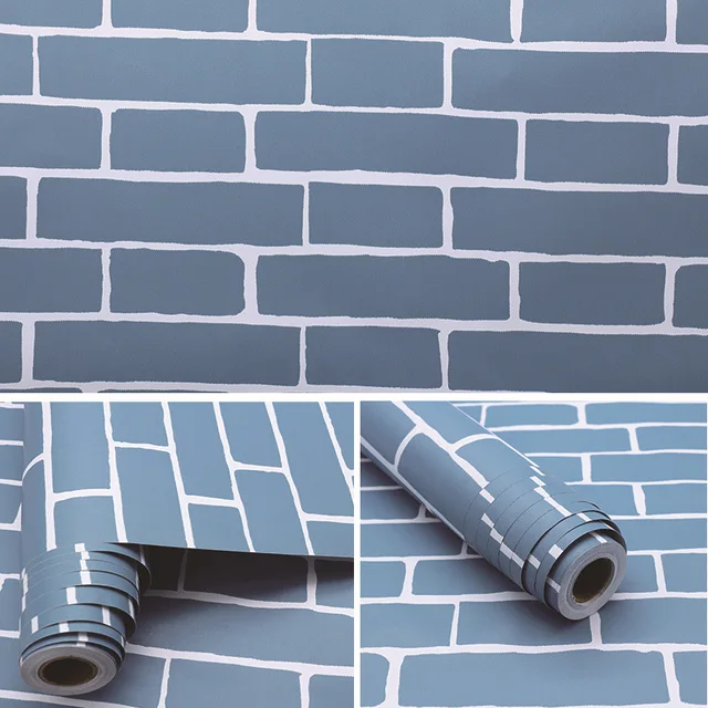 Home Decor 3D PVC Grain Wall Paper Brick Stone  Wallpaper Self-Adhesive Living Room Bedroom Wallpapers Wall Stickers Decoration Brick