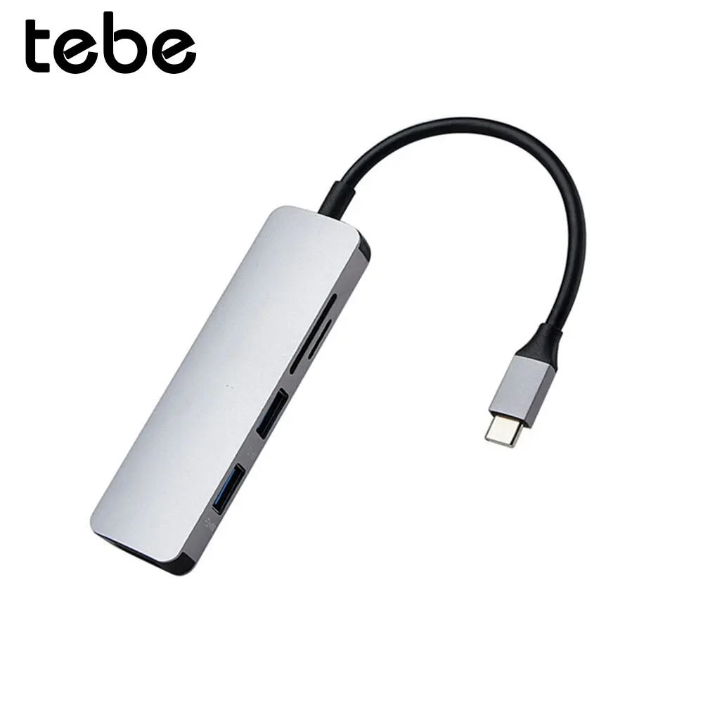 Tebe type-C USB C концентратор 5 в 1 USB-C 4K HDMI USB 3,0 SD TF кард-ридер адаптеры для Macbook