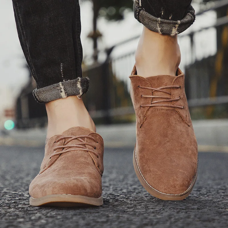 

Sneakers Suede Shoes British Style Genuine Leather Swede Leather MEN'S SHOES Large Size 4546 Business Casual Shoes Fashion