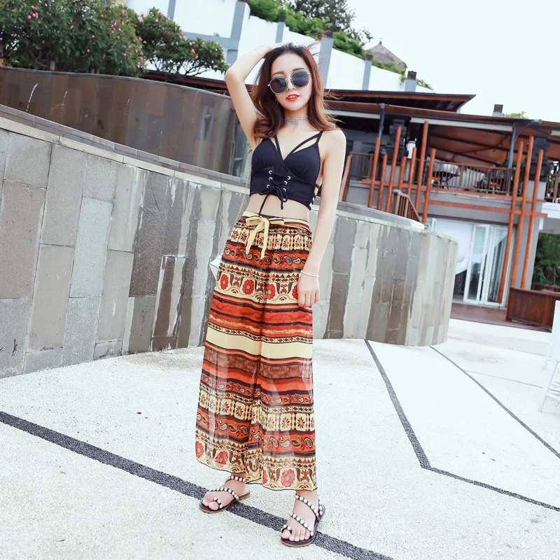 

2019 New Style Korean-style Two-piece Swimsuits yin hua kuan Three-piece Set Bathing Suit Women's Holiday Casual Bathing Suit