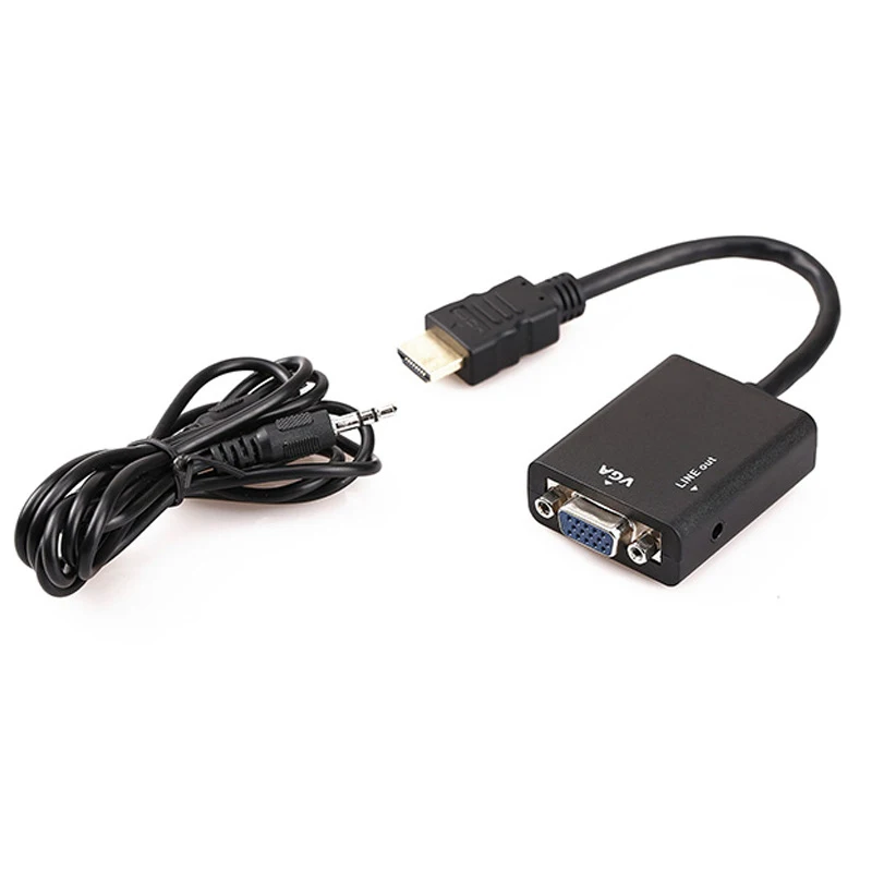 Новый VGA мужчина к HDMI Женский конвертер Кабель-адаптер с аудио выходом 1080 P адаптер VGA HDMI