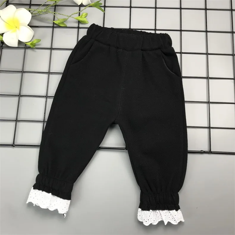 Chun qiu ku/трикотажные хлопковые брюки для маленьких девочек 0-1-2-3-4 лет узкие большие штаны на подгузник