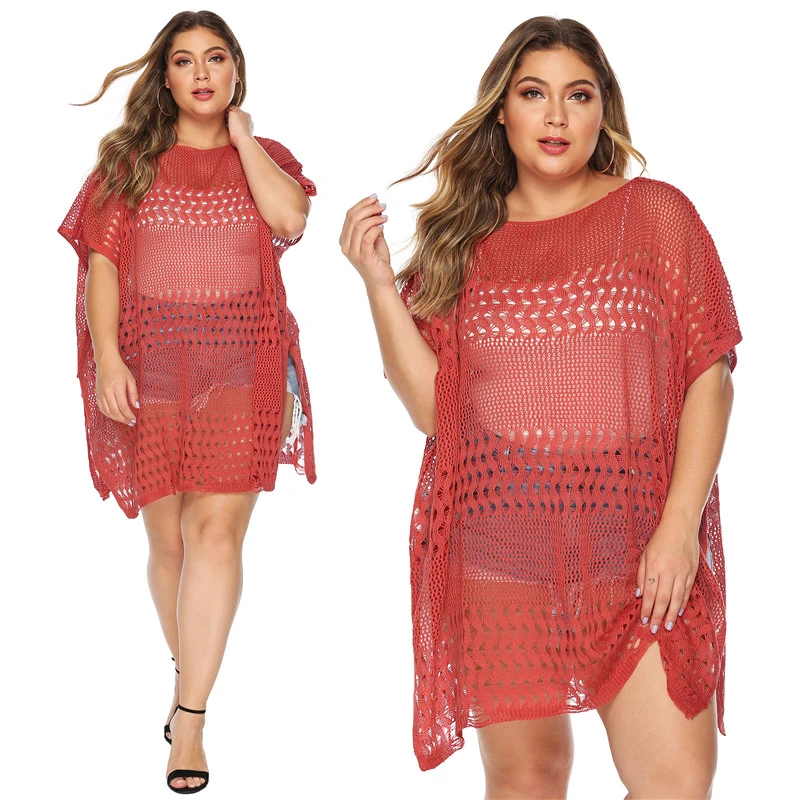 plus size red cover up