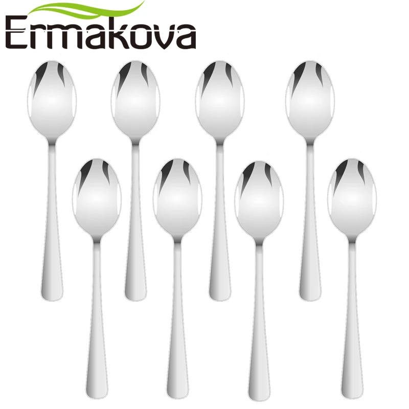 ERMAKOVA Set of 8 Espresso Spoon 4 Inches Mini Coffee Spoon Small