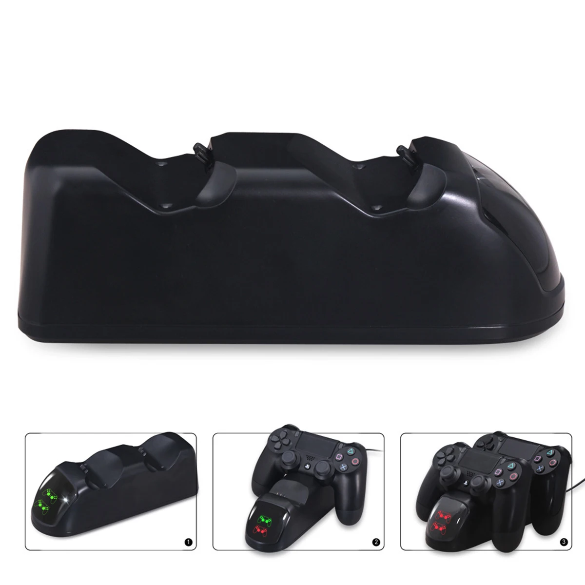 

Controller Charger Dual Controller Charging Dock Charger With Charging Status Display Screen USB Charge Cable For PS4 Controller
