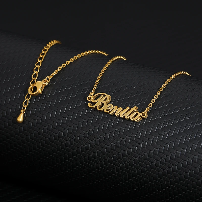 Custom Name Necklace Stainless Steel Personalized Women Necklaces Choker Customized Your Name Jewelry for Her Mothers Day Gift