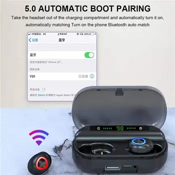 

V10 Bluetooth 5.0 Wireless In-Ear HiFi Stereo Earphones Earbuds with Charge Box